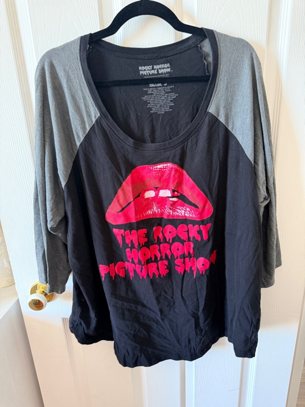 torrid Black Raglan Tee with rocky horror picture show Graphic